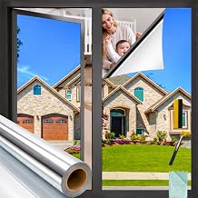 Bloss One Way Window Film, Window Tint for Home, 17.5" x 78.7" Silver | with Tools, One Way Mirror Windows Films, Reflective Window Film Heat Blocking Anti UV Window Privacy Film See Out Not in