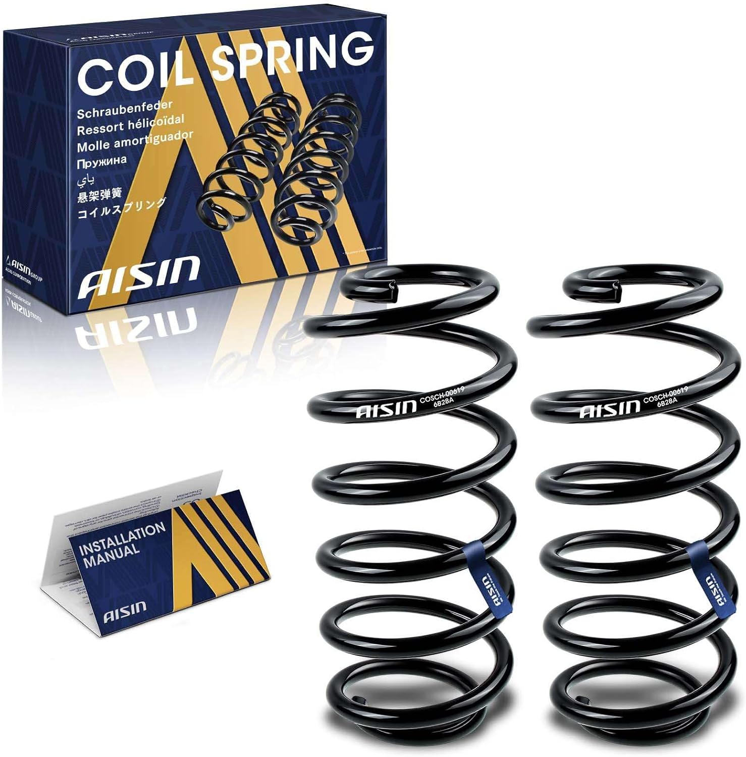 AISIN AFTERMARKET COSCH-00619 Set of 2 Rear Coil Spring