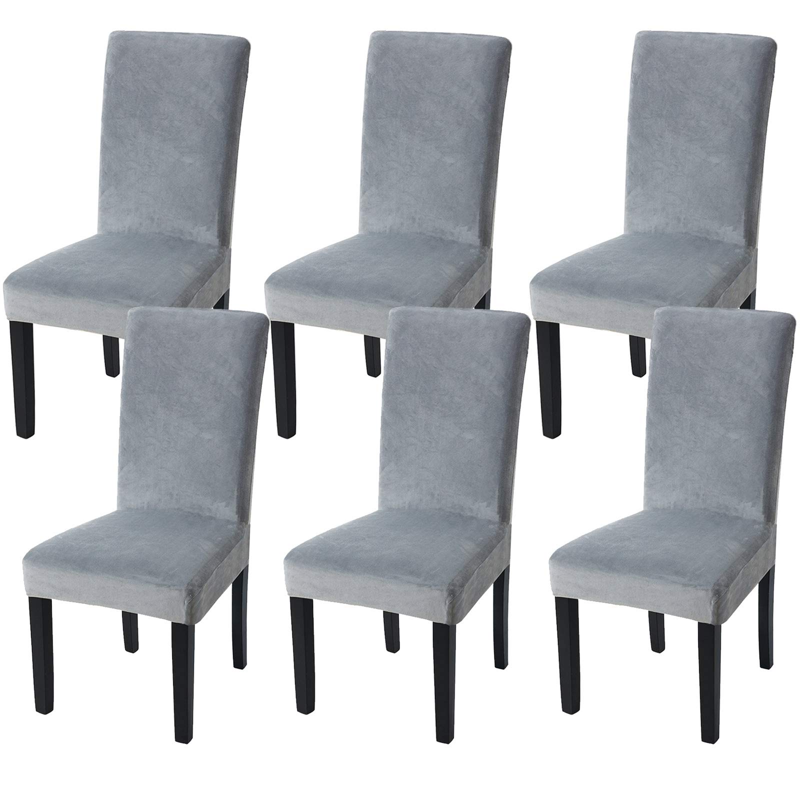 Fuloon Velvet Chair Cover Elastic Chair Covers Protector Seat Slipcover Outdoor Wingback Chair Covers Dining Chair Covers Set of 6