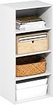 Furinno Basic Book Shelf, 3-Tier Bookshelf, Cube Storage Organizer Bookcase with Open Shelf, 7 x 24 x 26, for Living Room, Bedroom, Home Office, Espresso