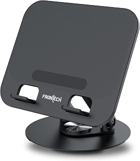 FRONTECH 360° Rotating Laptop Stand, Step-Less Adjustable Height, Carbon Steel + ABS Build, Fits Up to 17", Portable & Dur Price In India