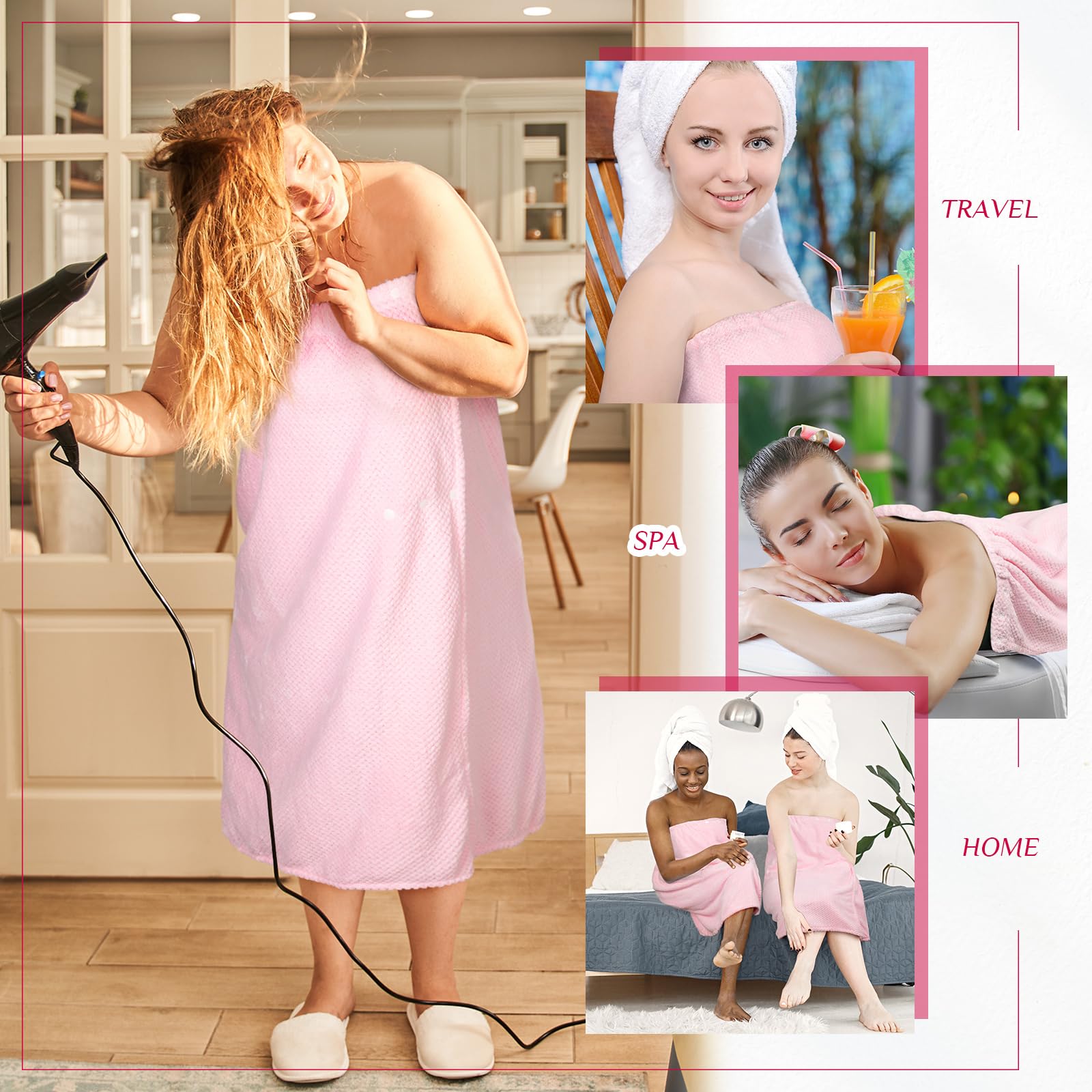 Spa Wrap After Shower Towel Wraps Hair Towel Wrap For Women 4-Pack