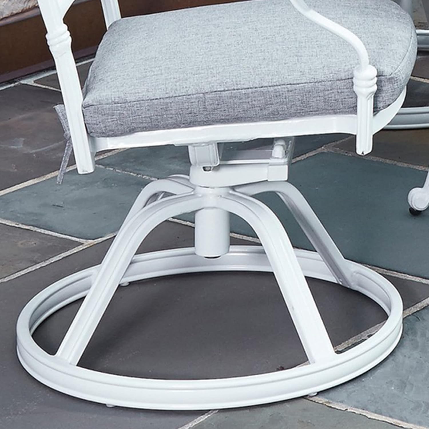 White Aluminum Outdoor Swivel Rocking Chair with Cushions
