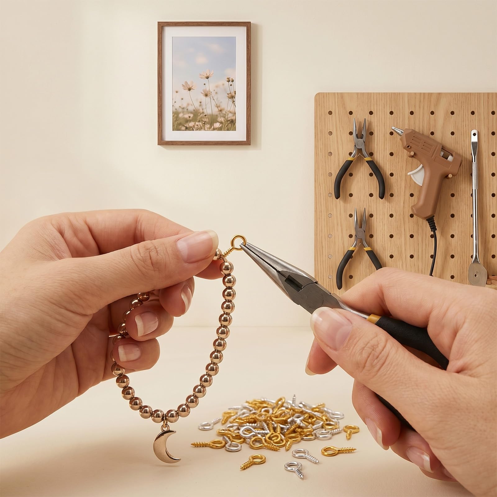 800 viti ad occhiello in acciaio inox, 6 mm, 5 mm, 4 mm, viti ad anello, ganci a vite per artigianato in legno, artigianato, tende, corde