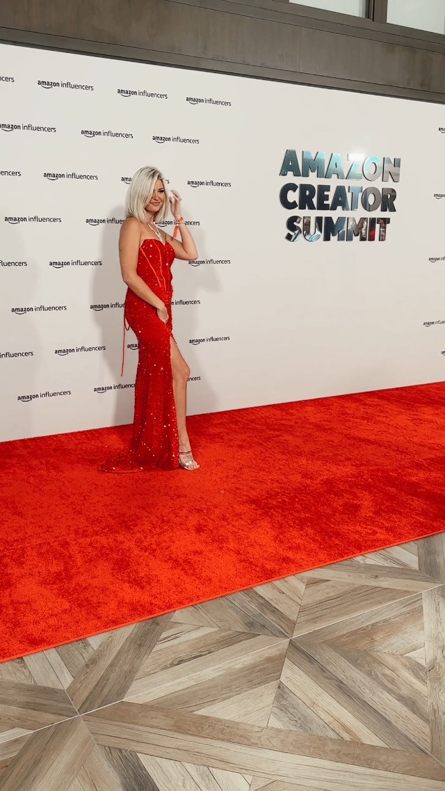 Watch Red carpet ready in this stunning red sequined evening gown on Amazon  Live
