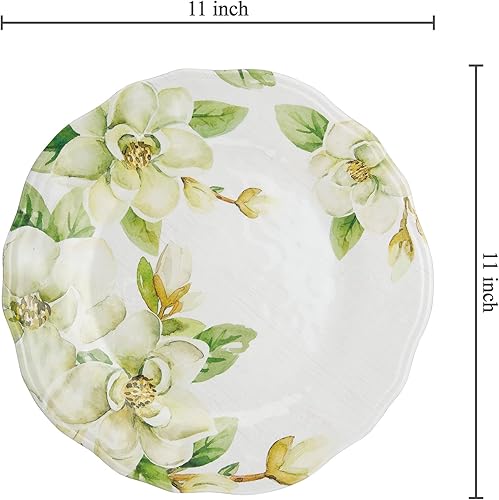 Miniatura 23 de UP ware Lovely Lemons - Juego de platos llanos de melamina, platos redondos para plato principal, pasta y ensalada, sin BPA, aptos para Limones