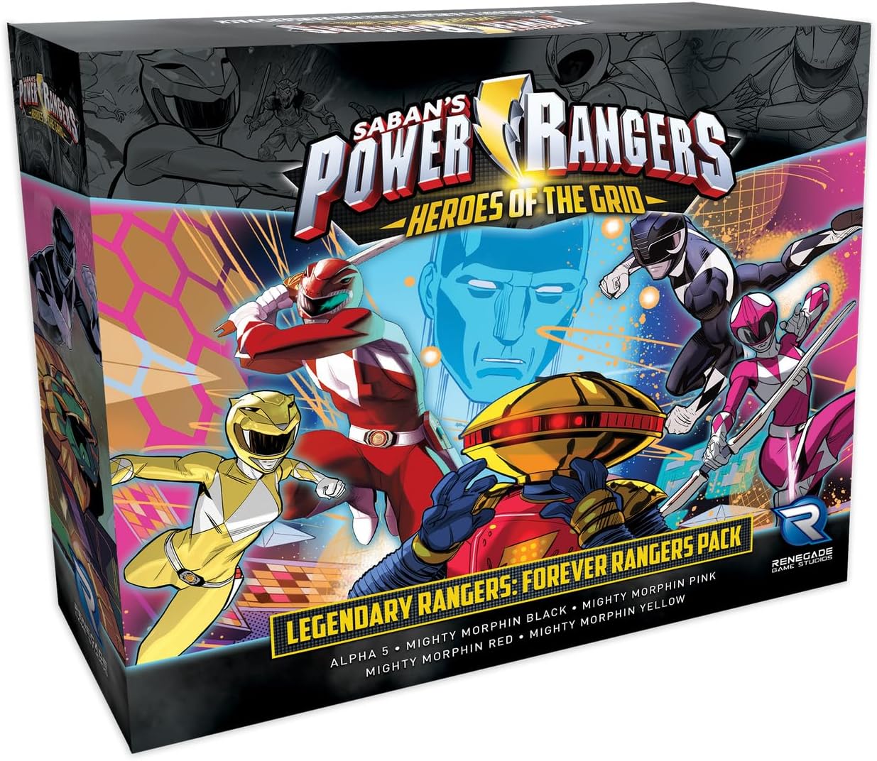 Renegade Game Studios Power Rangers Heroes of the Grid Legendary Rangers Forever Pack Board Game Expansion
