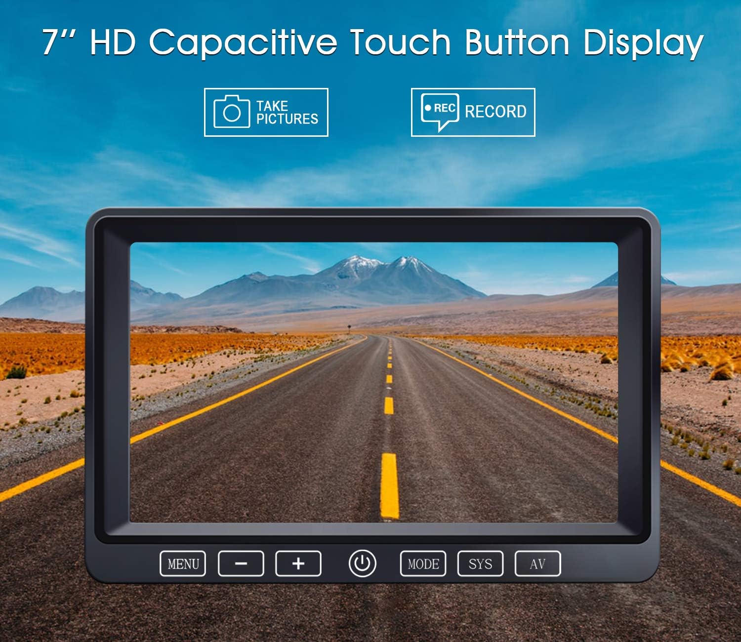 Blасk Frіdау 🔥 ZEROXCLUB Wired Backup Camera Kit, 7'' DVR Split Monitor with Touch Button, HD 1080P & IP69 Waterproof Reverse Rear Side View Camera + Parking Lines for Truck/Semi-Trailer/Box Truck/RV-Y3