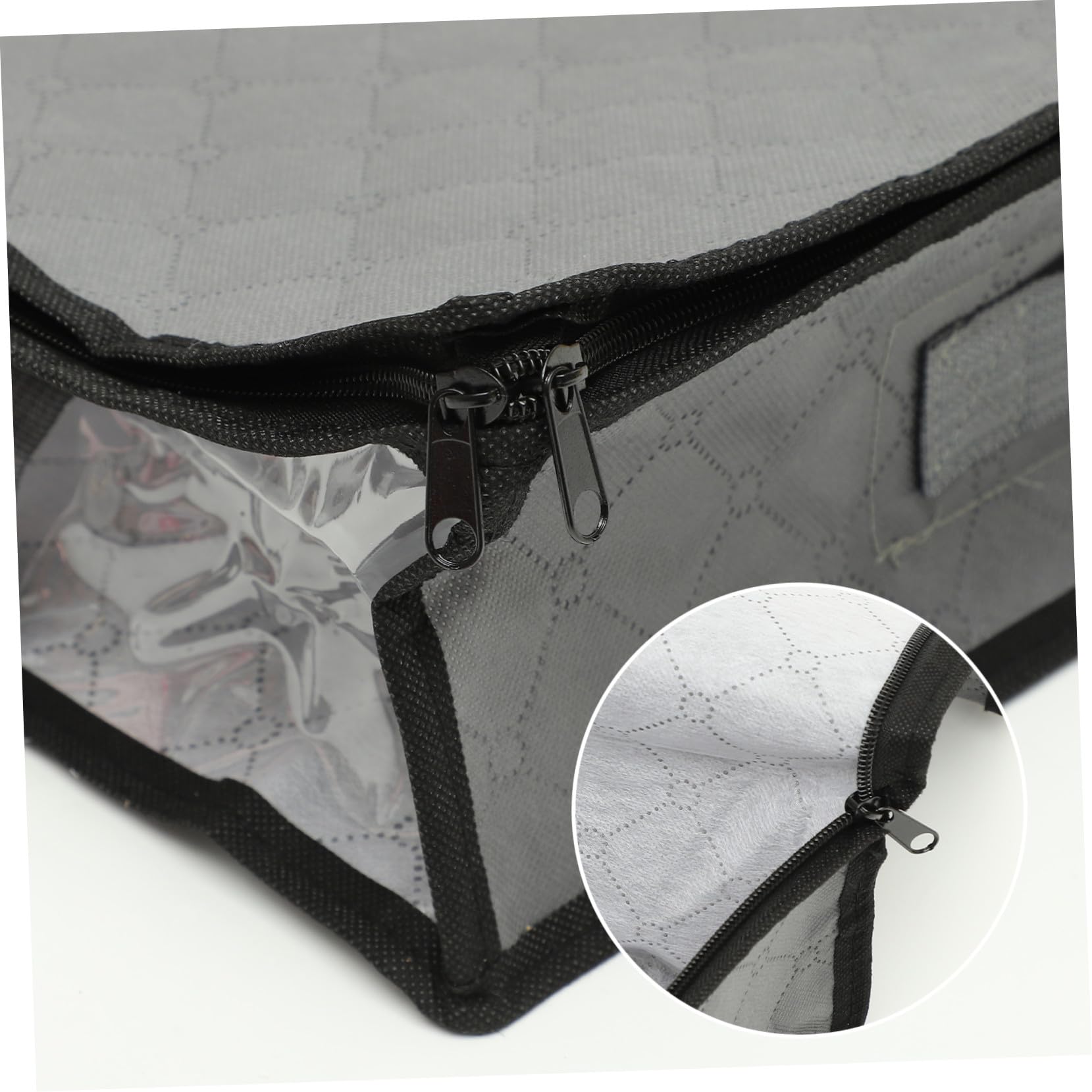 TOYANDONA Caja de Almacenamiento Plegable Debajo Cama con Cremallera Organizador de Ropa Transpirable de No Tejida con Ventana Transparente para Mantas Edredones y Ropa de Temporada Pequeño