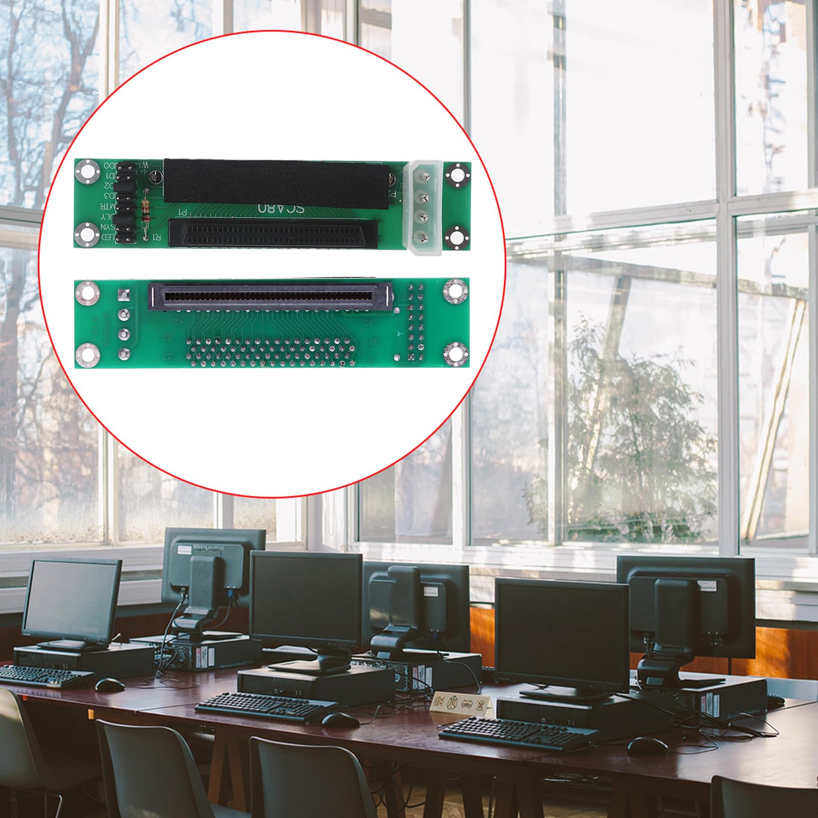 GRABLOOM SCSI 80 Pin to 68Pin Hard Disk Adapter Converter Card Module Board SCSI Hard Disk Converter Small Computer Accessory Converter Board