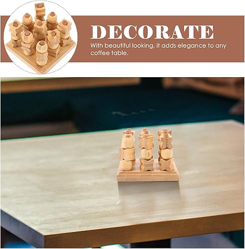 Miniatura 9 de Kisangel Juego de mesa con punta de madera 3D para niños y adultos, juego de mesa familiar, juego de mesa de estrategia de madera, 1 juego