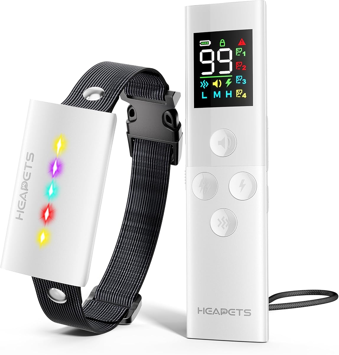 Dog Training Collar with Remote Control, 1600FT Electric Collars for Dogs 8-120 LBs, IP67 Waterproof Collar with Safe Static, Beep, Vibration, Rechargeable E-Collar for Small Medium Large Dogs, White