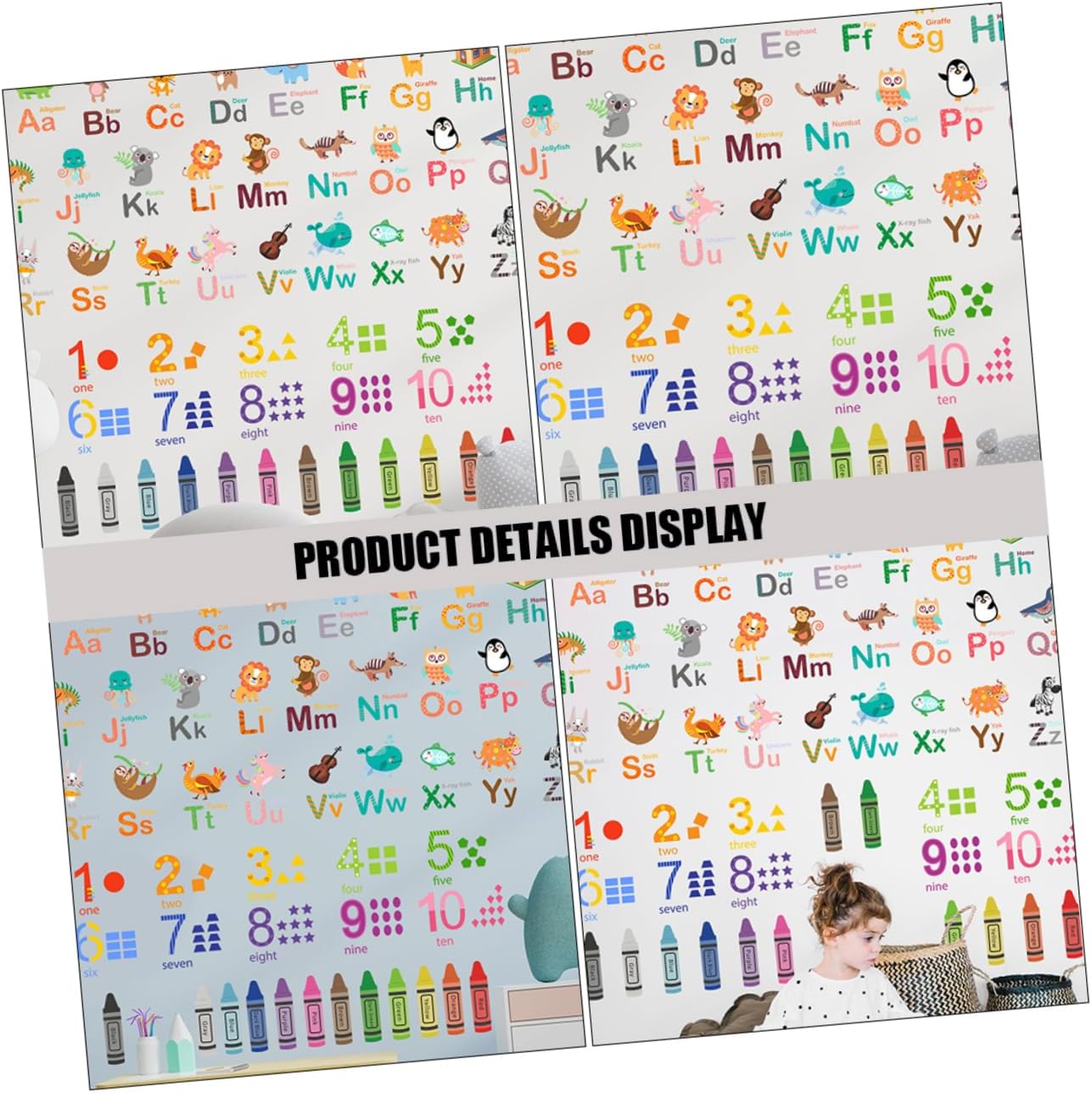 1Set Educational Alphabet and Number Wall Stickers Removable Decals for Rooms Nursery and Classrooms Learning Tool
