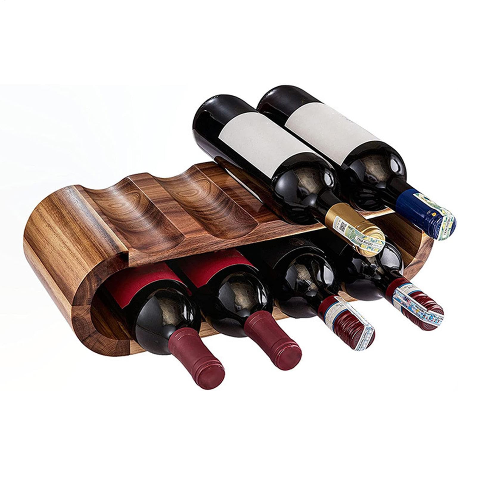 Portabottiglie In Legno A 2 Ripiani 8 Posti Organizzazione Risparmio Spazio | Di Archiviazione Per Vino Per Appassionati Regalo Casa Arredamento Interni