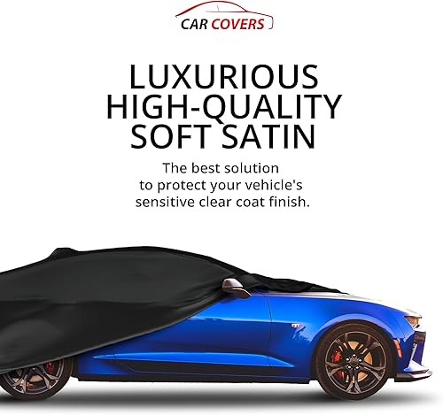 Miniatura 3 de CarCovers Funda de automóvil para interiores resistente a los arañazos, compatible con Chevrolet Camaro 2016-2024, material satinado negro ultra