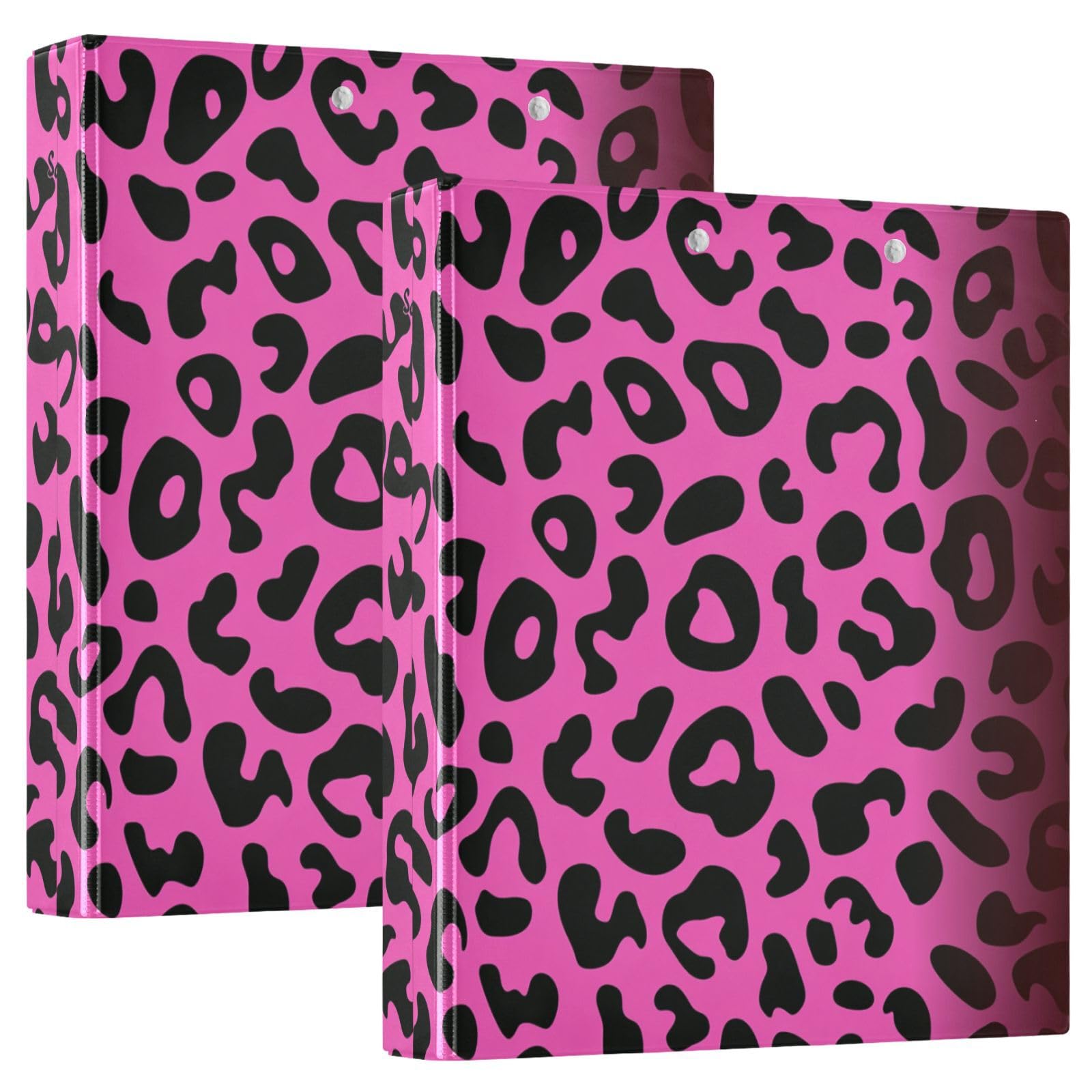 Raccoglitori da 3,8 cm per scuola con stampa leopardata viola
