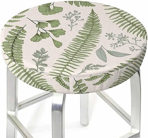 Miniatura 2 de Swono Funda de cojín acolchada para silla de bar redonda con tela elástica, funda de cojín redonda para asiento de silla, funda de terciopelo suave