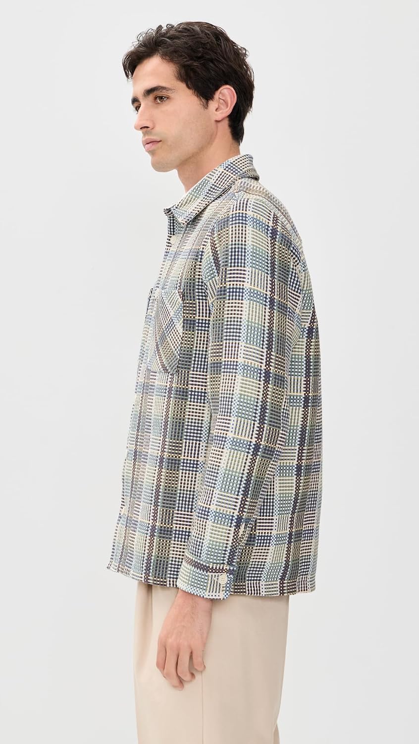 Wax London Men's Whiting Basket Weave Overshirt
