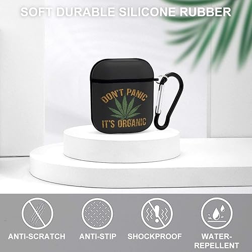 Miniatura 3 de Don't Panic It's Organic Weed Airpods - Funda para Apple AirPods 2 y 1, funda de silicona para niños y niñas, con llavero