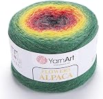 Yarn Art Fleurs Alpaga 20% Alpaga 80% Poids acrylique 8.82oz Longueur 1028 Yards Multicolore Rainbow Crochet hiver Yarn Poids 2 Le sport (403)