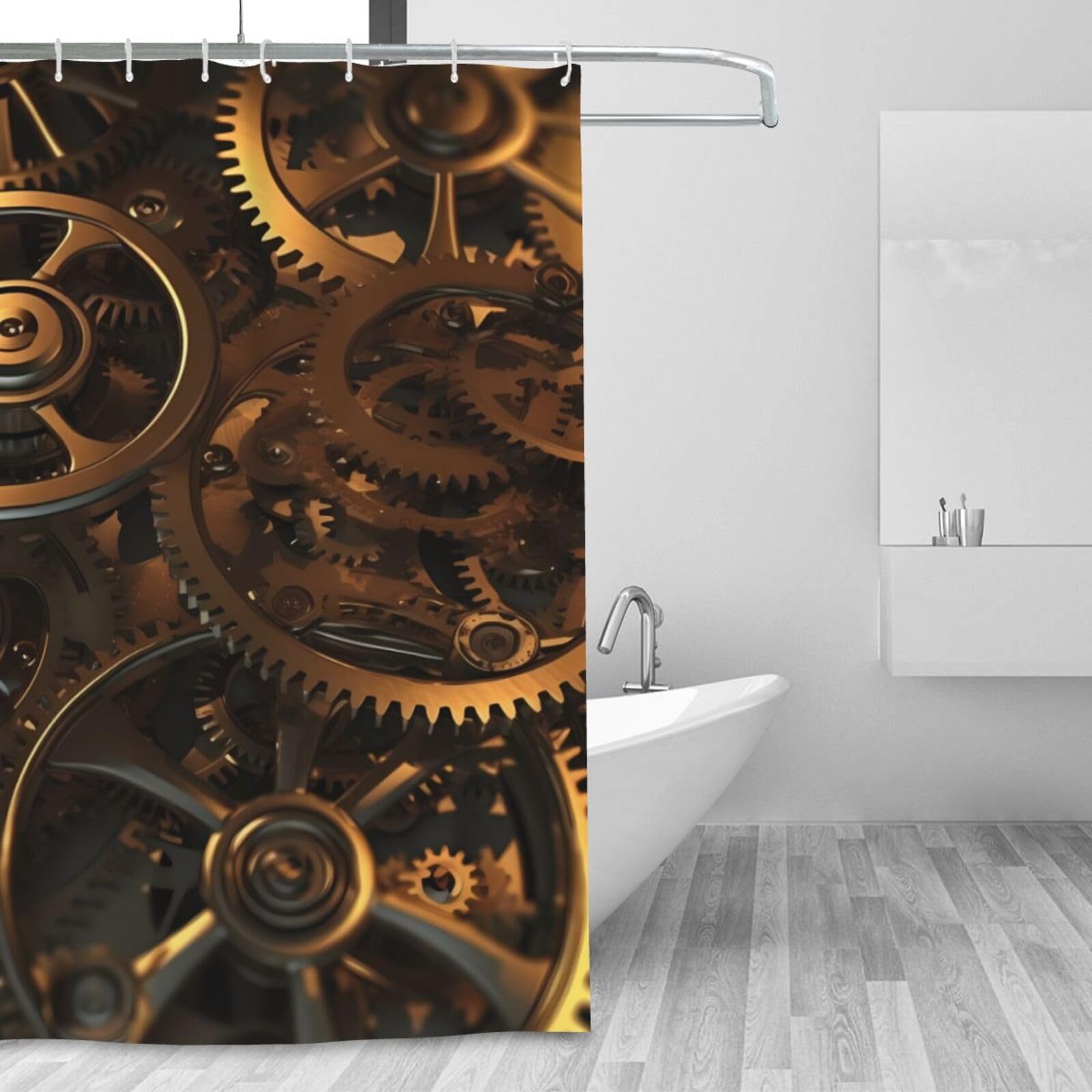 Rideau de douche imperméable anti-moisissure tissu épais steampunk