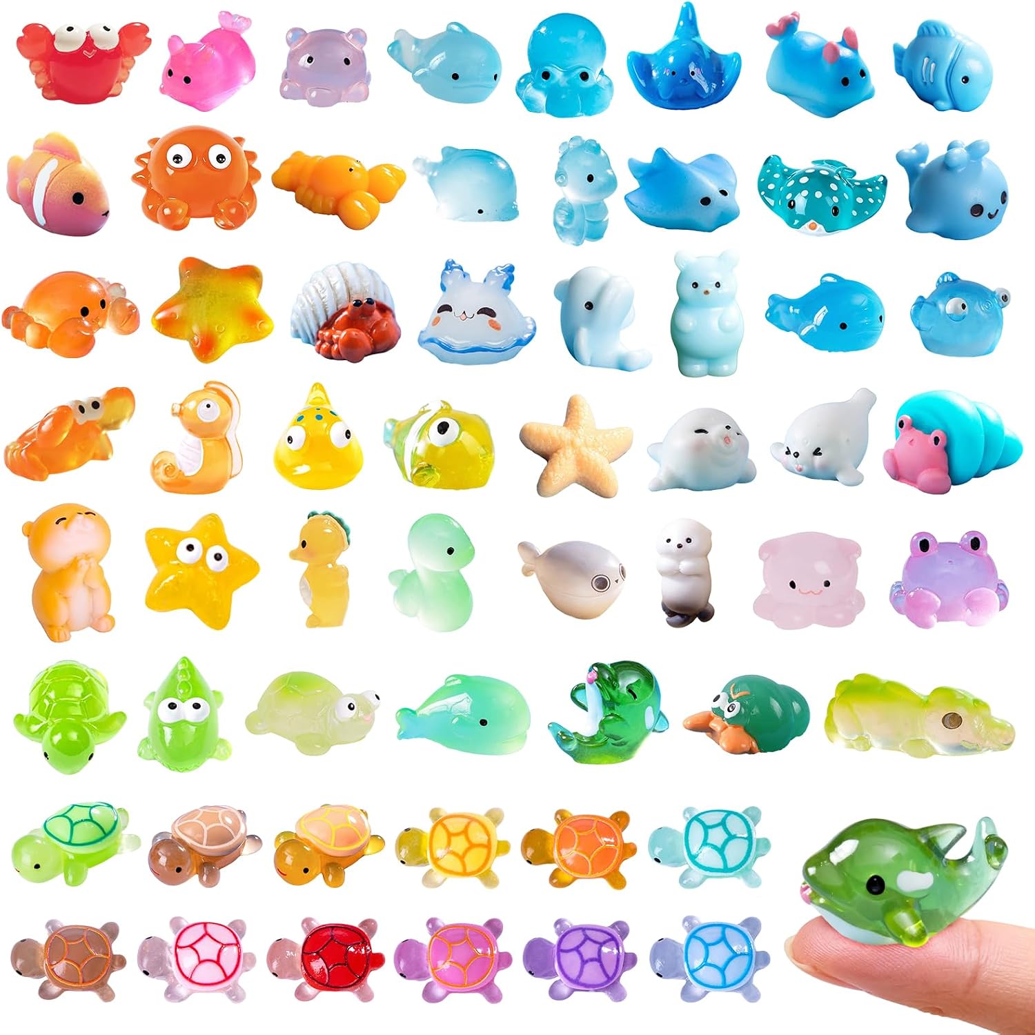 Zerobe Miniature Resin Animal Figures - 40 Styles Tiny Collectible Animals for Fairy Garden, DIY Landscape, Terrain Building, Home Decor, Desk Display and Aquarium Models (Animal Mix)