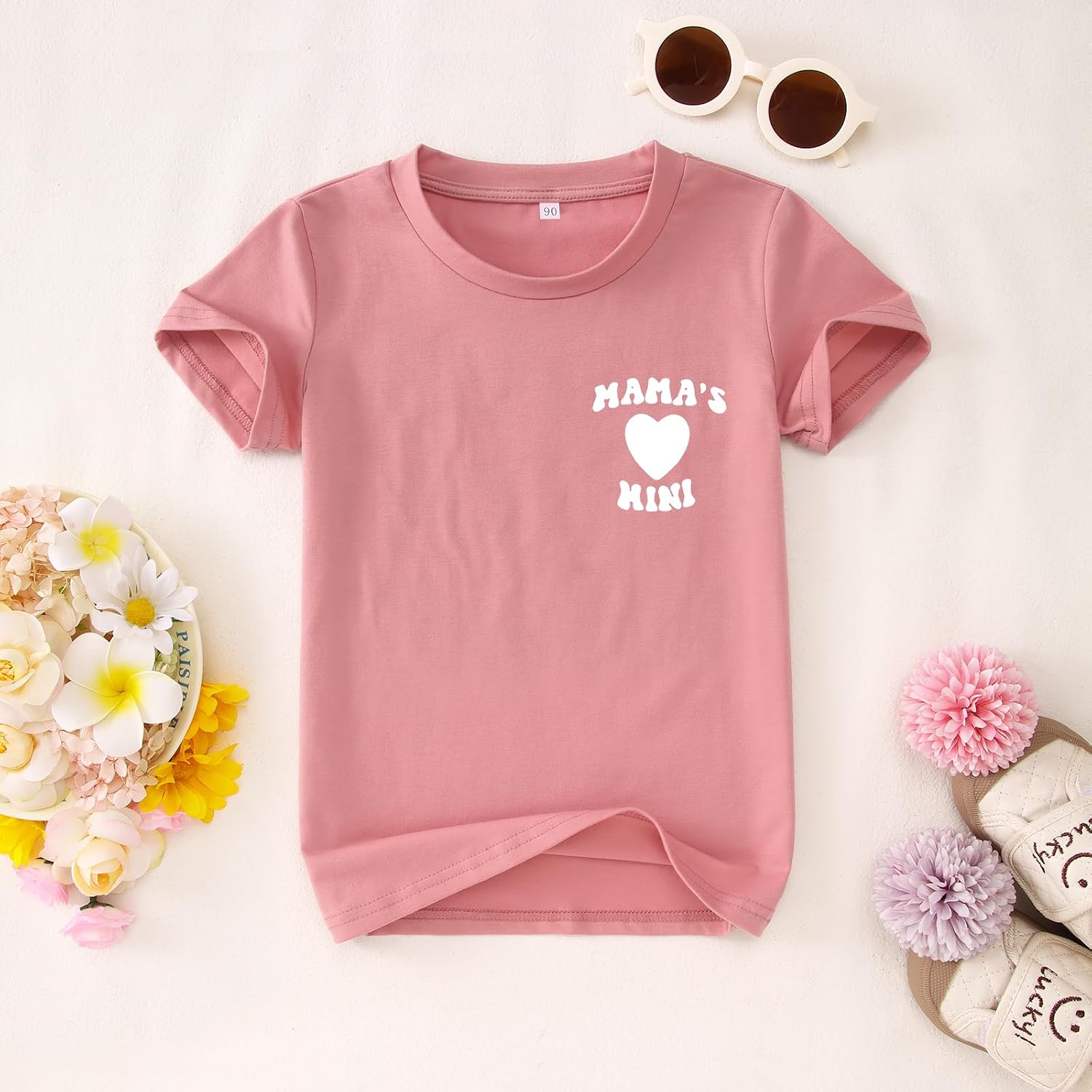 GLIGLITTR Toddler Girls Mothers Day Shirts for Kids Miniature Version of My Mama T-Shirt Outfit Cute Heart Graphic Tee Tops
