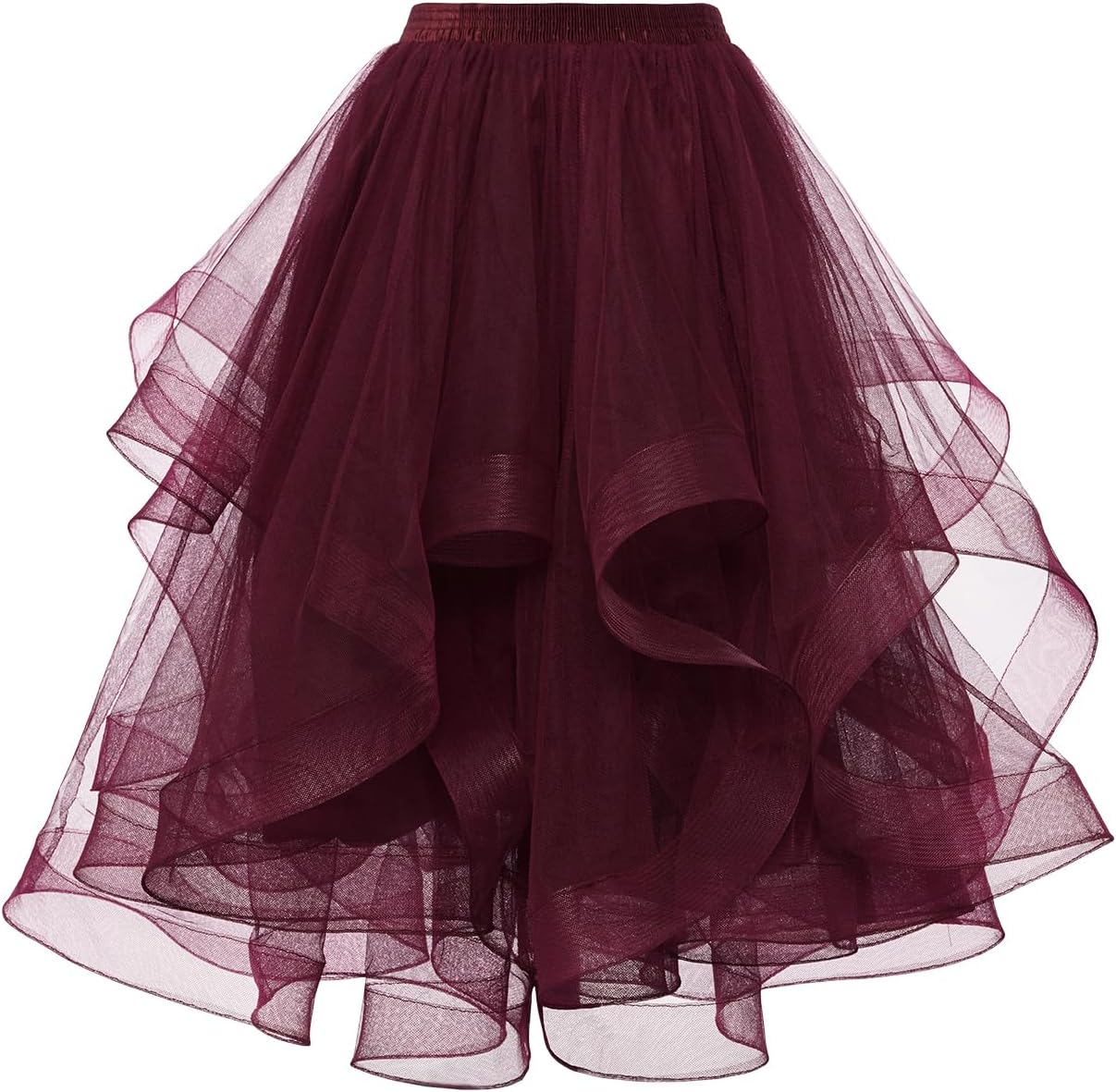 DRESSTELLS Tulle Skirts for Women, A Line Elastic Waist Tiered Layered Puffy Midi Long Halloween Party Tutu Skirt