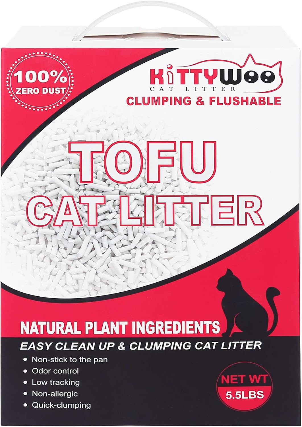 KITTYWOO Tofu Cat Litter, Natural Flushable Cat Litter Easy Clumping Kitty Litter
