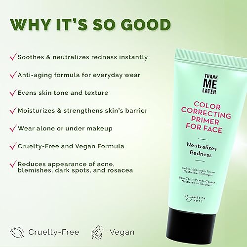 Vista 60 de Elizabeth Mott Thank Me Later - Prebase de maquillaje matificante para control de brillo y grasa, minimiza los poros, oculta líneas finas y arrugas