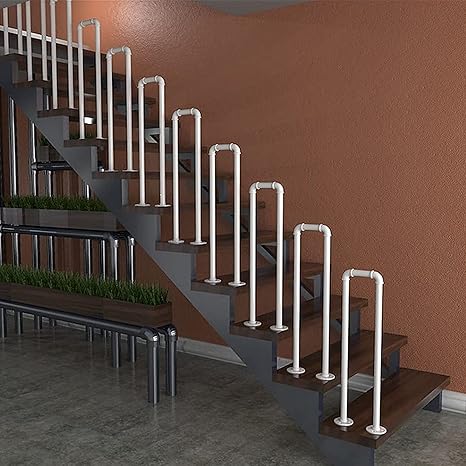 Amazon Co Jp Sackderty階段手すり屋外 階段用u字型金属手すり白 レール錬鉄製手すりセメントコンクリート階段 と木製 高齢者 子供用滑り止めバニスター屋内屋外 白 55cm Diy 工具 ガーデン