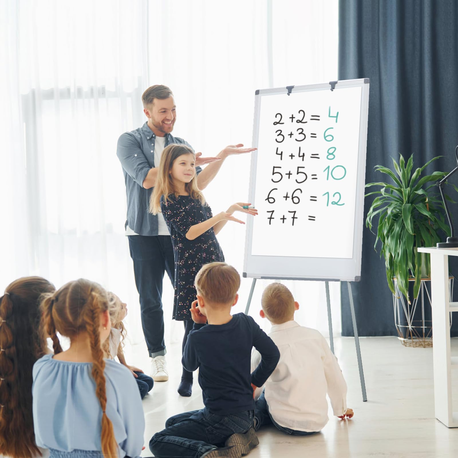 Swancrown Paperboard,90x60cm,Tableau Blanc Effacable sur Pied,Tableau Velleda,Hauteur RéGlable,pour bureau domicile école