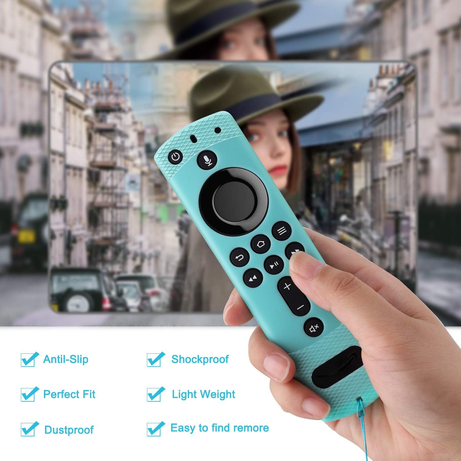 2 Pack Luminous Effect Remote Cover with Lanyard for Fire TV Stick 4K Shockproof Silicone Remote Case for Fire TV Cube/Fire TV (3rd Gen) Compatible with All-New 2nd Gen Remote Control