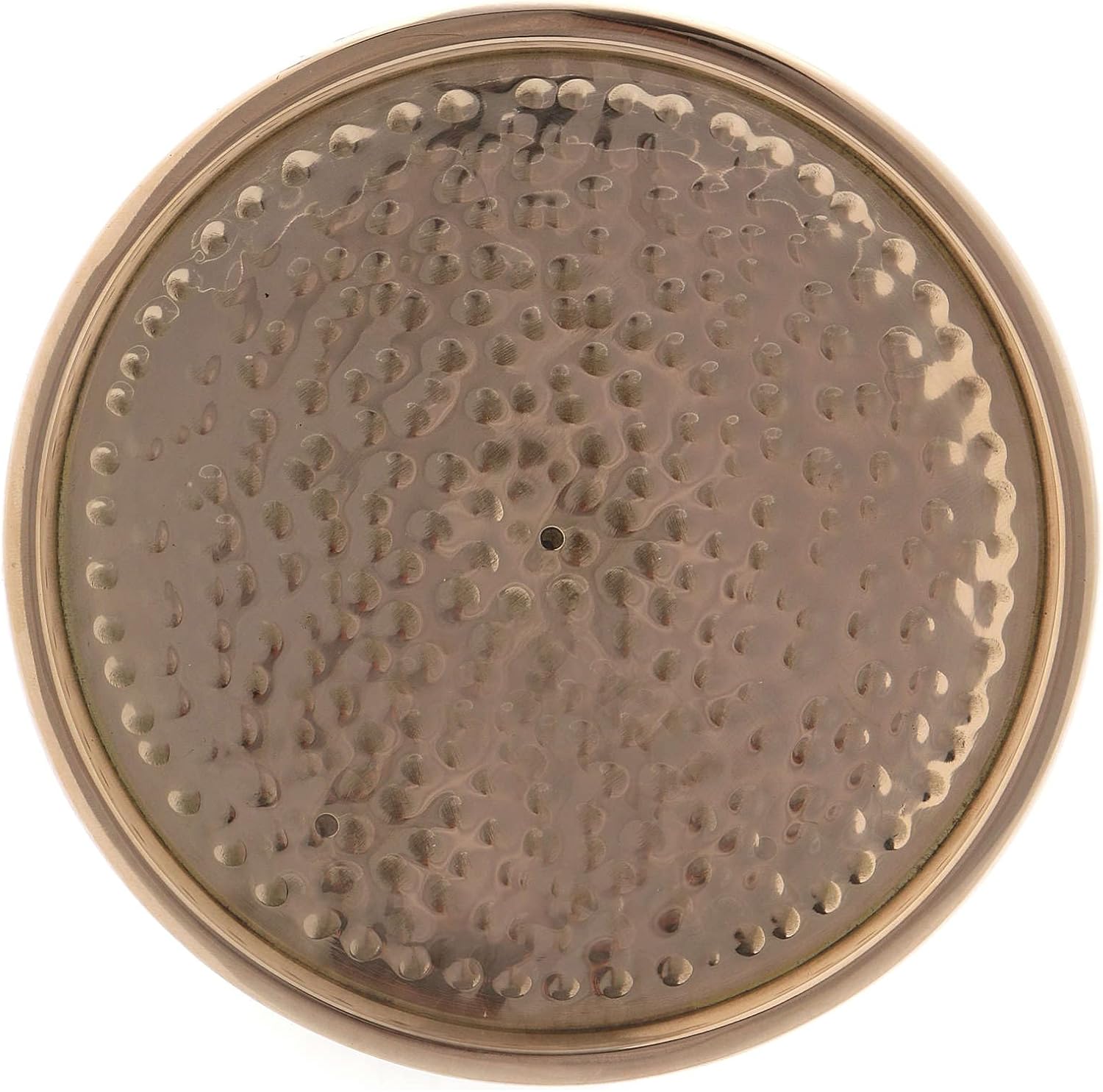 Hammered Candle Holder Plate in Gold Plated Brass 4 in