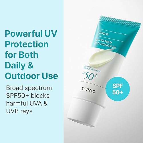 Miniatura 3 de SCINIC Enjoy Super Mild Sun Essence EX 1.69 fl oz (1.7 fl oz) SPF 50+  Protector solar ligero, de rápida absorción e hidratación, cuidado de la piel