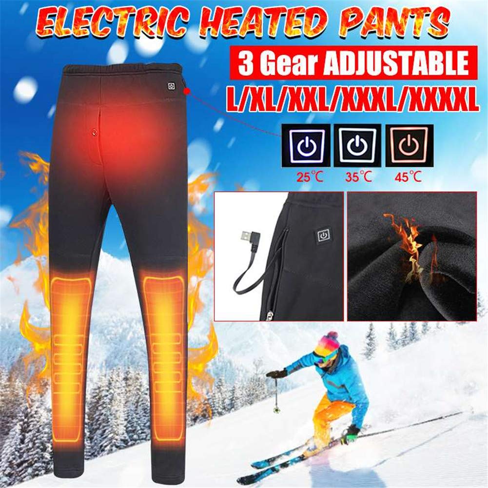 Pantaloni Riscaldati USB Pantaloni Intimo Caldi Leggings Lavabili Pantaloni Addensati Riscaldamento Intelligente Ricaricabile per Ciclismo Sci Alpinismo,Femmina,4XL
