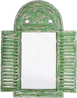 Esschert Design Green Louvre Mirror, Green