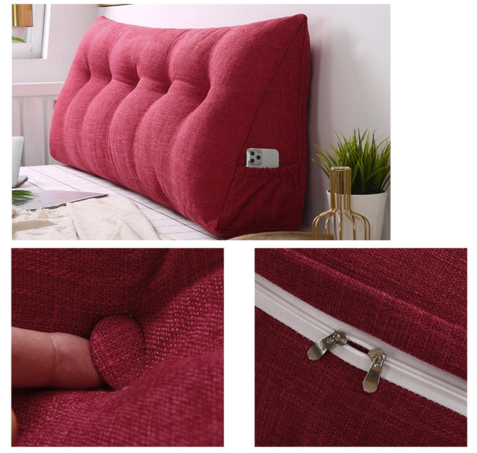 Almohada de cuña de lectura para sofá cama, respaldo de cabecero extraíble, cojín triangular para cabecera, cojín de apoyo de posicionamiento, cojín lumbar de cuña