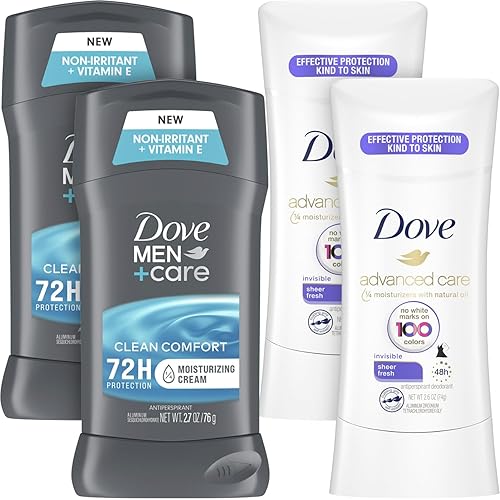Dove Desodorant Men+Care and Dove Advanced Care Desodorante para mujeres Desodorante antitranspirante para hombres, mujeres, adolescentes con