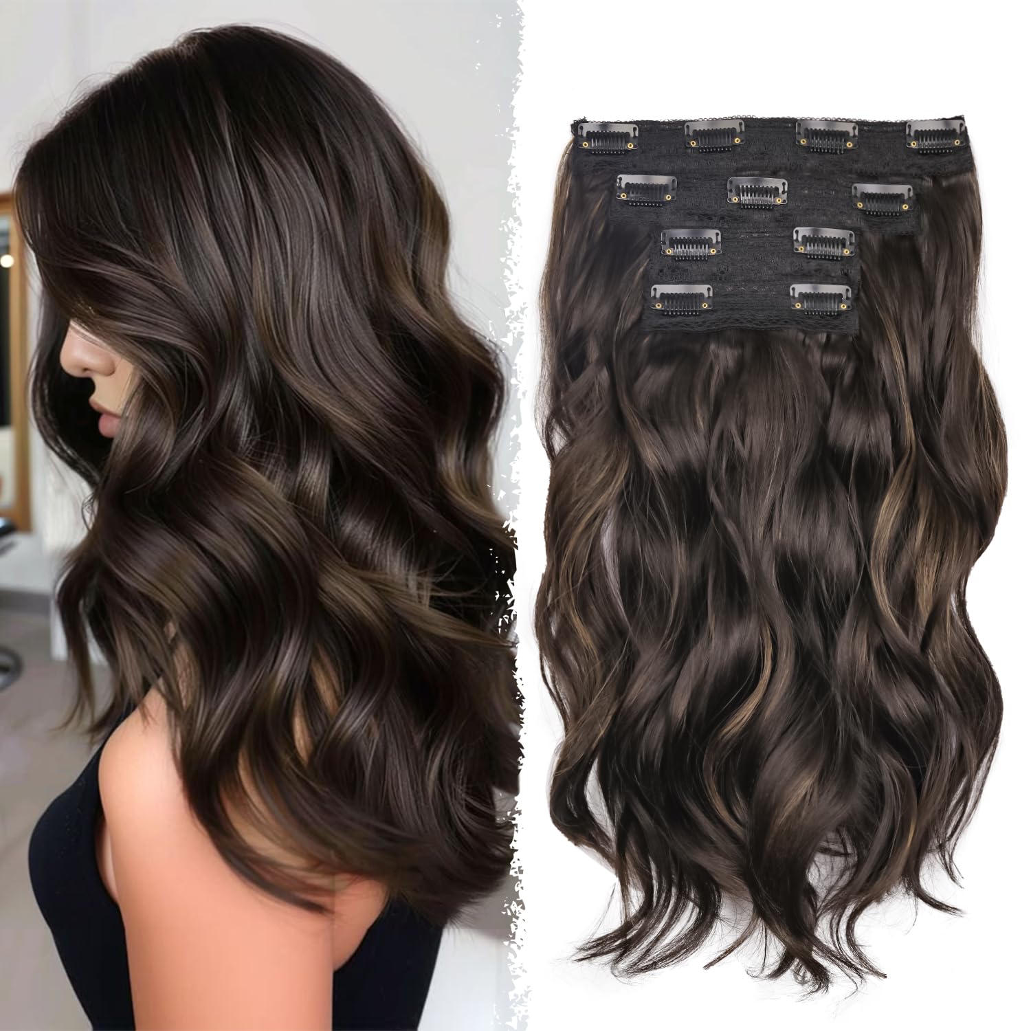 Dark Brown Hair Extensions Clip In