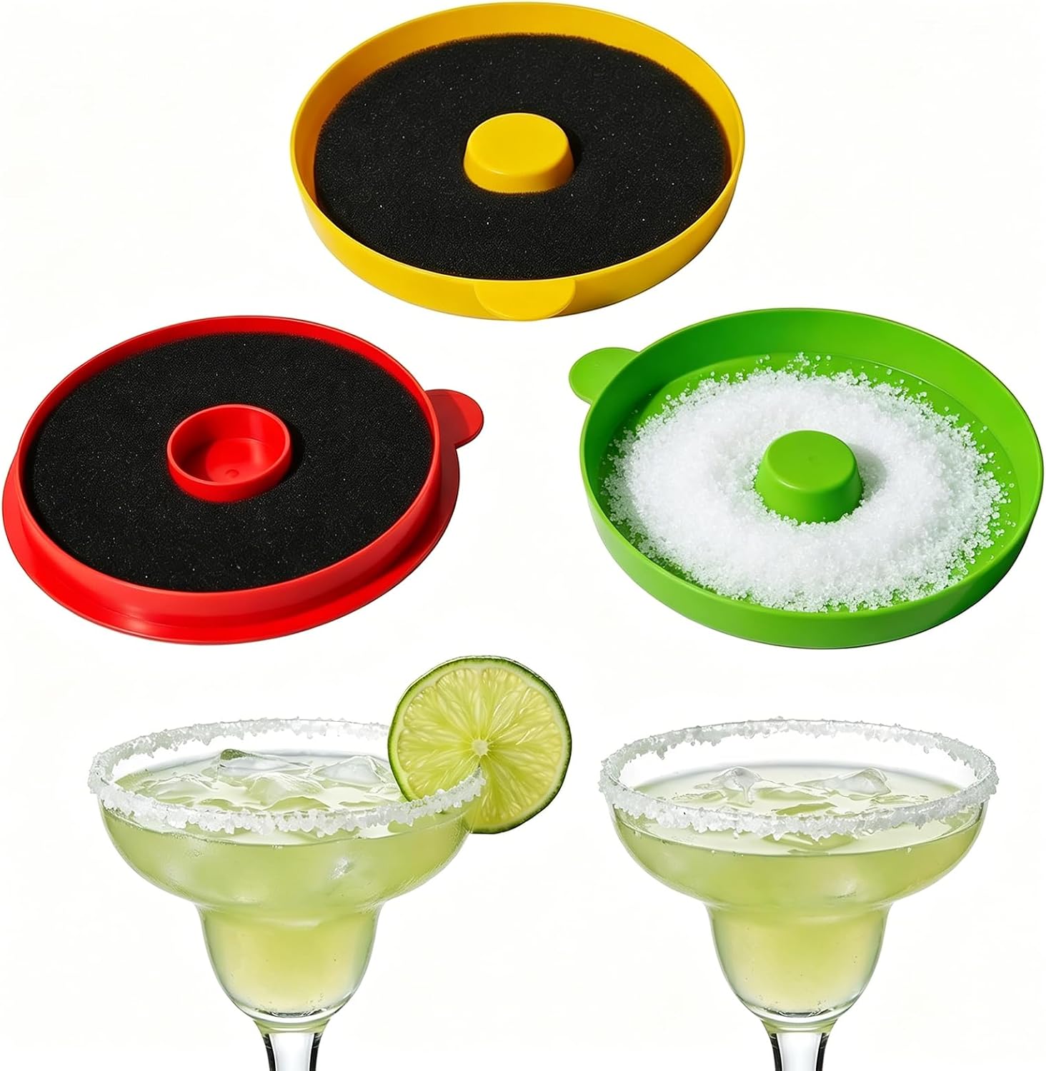3 Pack Margarita Salt Rimmer Set, Cocktail Glass Rimmer, Bar Accessory