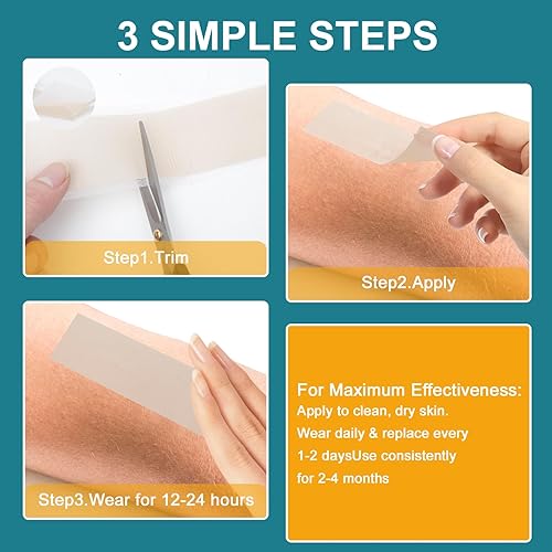 Miniatura 6 de Hojas de silicona para cicatrices para cara, cinta de silicona para cicatrices, tiras de eliminación para cicatrices quirúrgicas de 1.5 x 79
