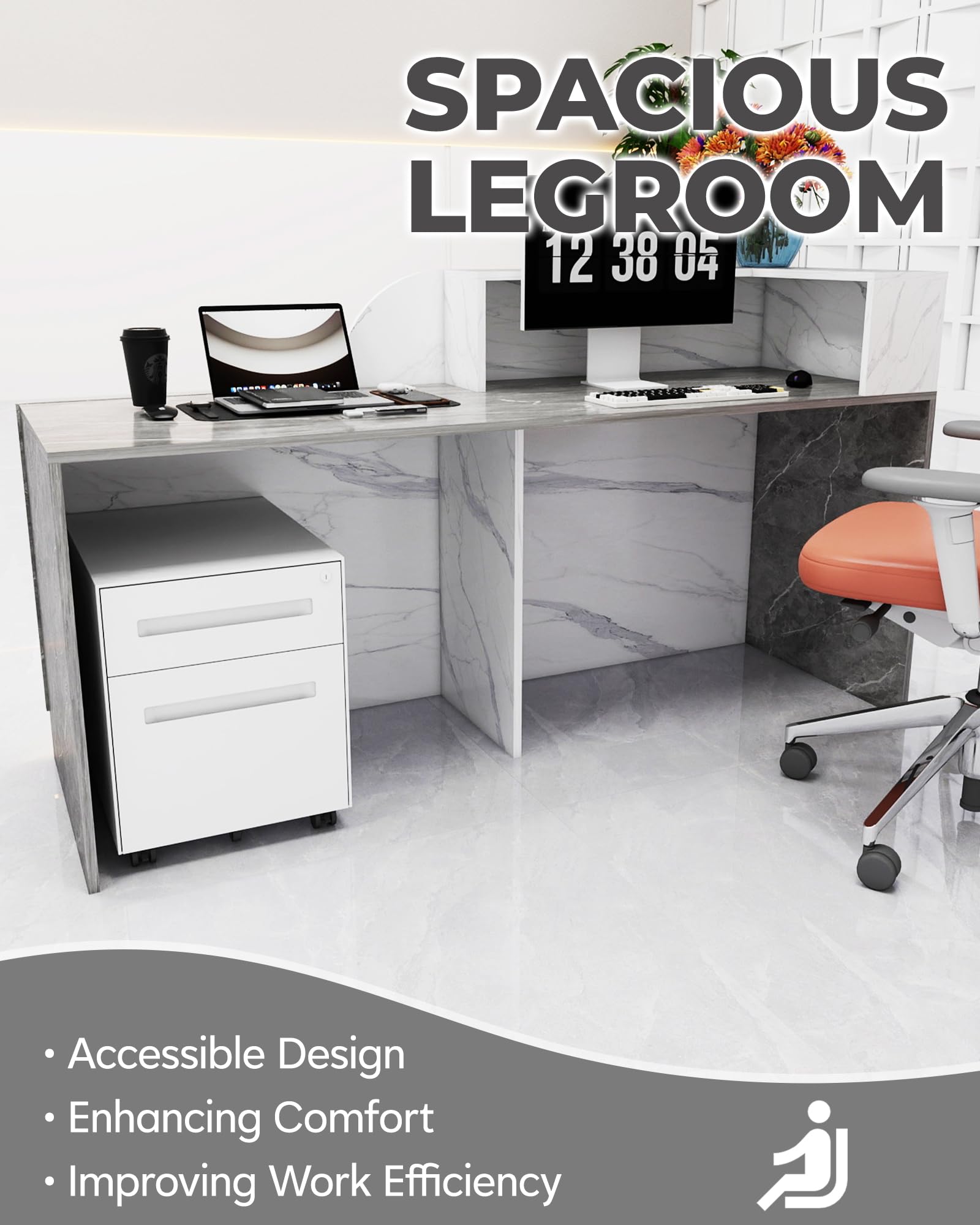 Bureau de réception en bois massif avec bandes lumineuses LED 160 cm Grain noir droit Capacité de 453,6 kg | Table de comptoir moderne pour la maison, le bureau, le hall, le magasin et le centre de