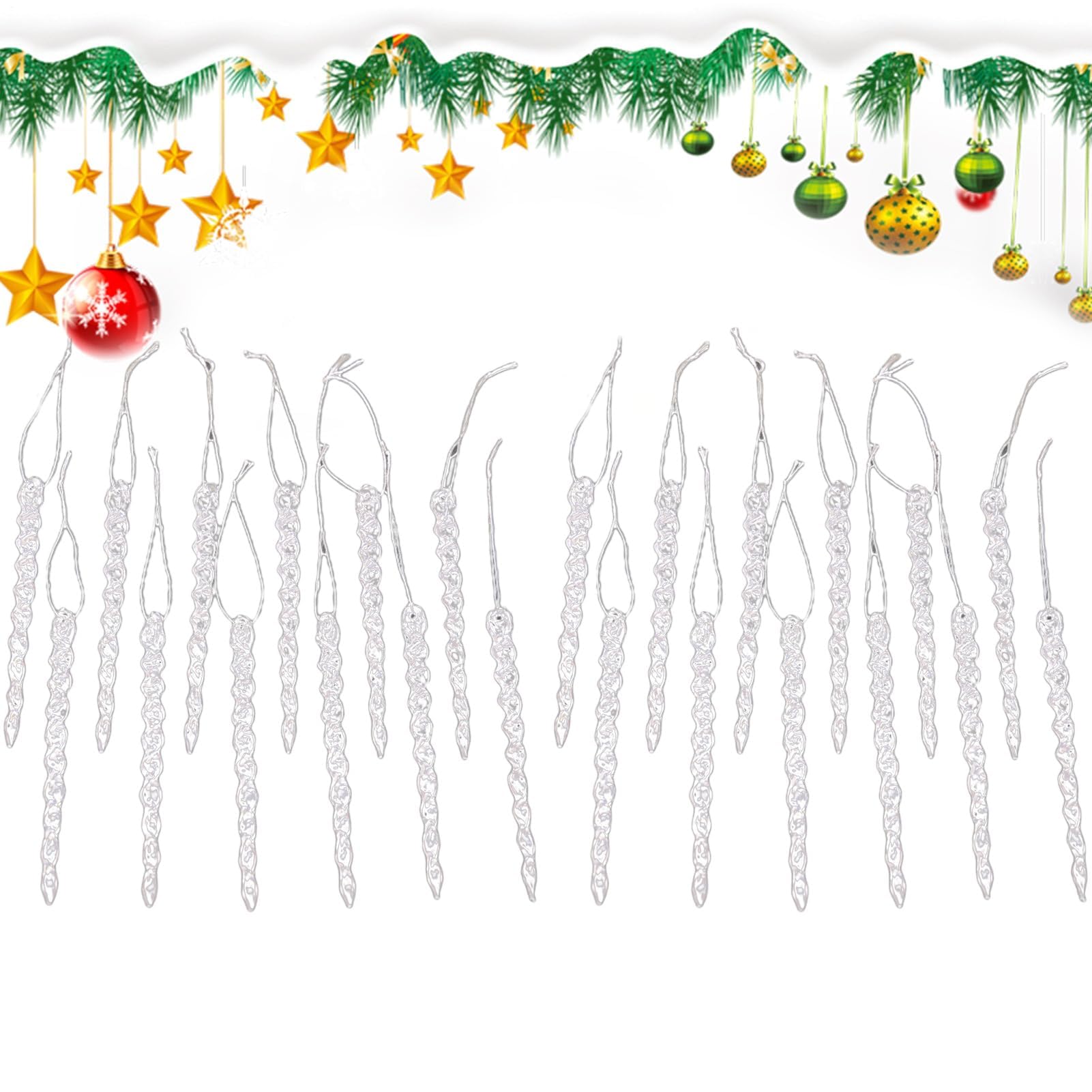Glaçon de Noël incassable en acrylique pour décorer sans risque de casse - 8