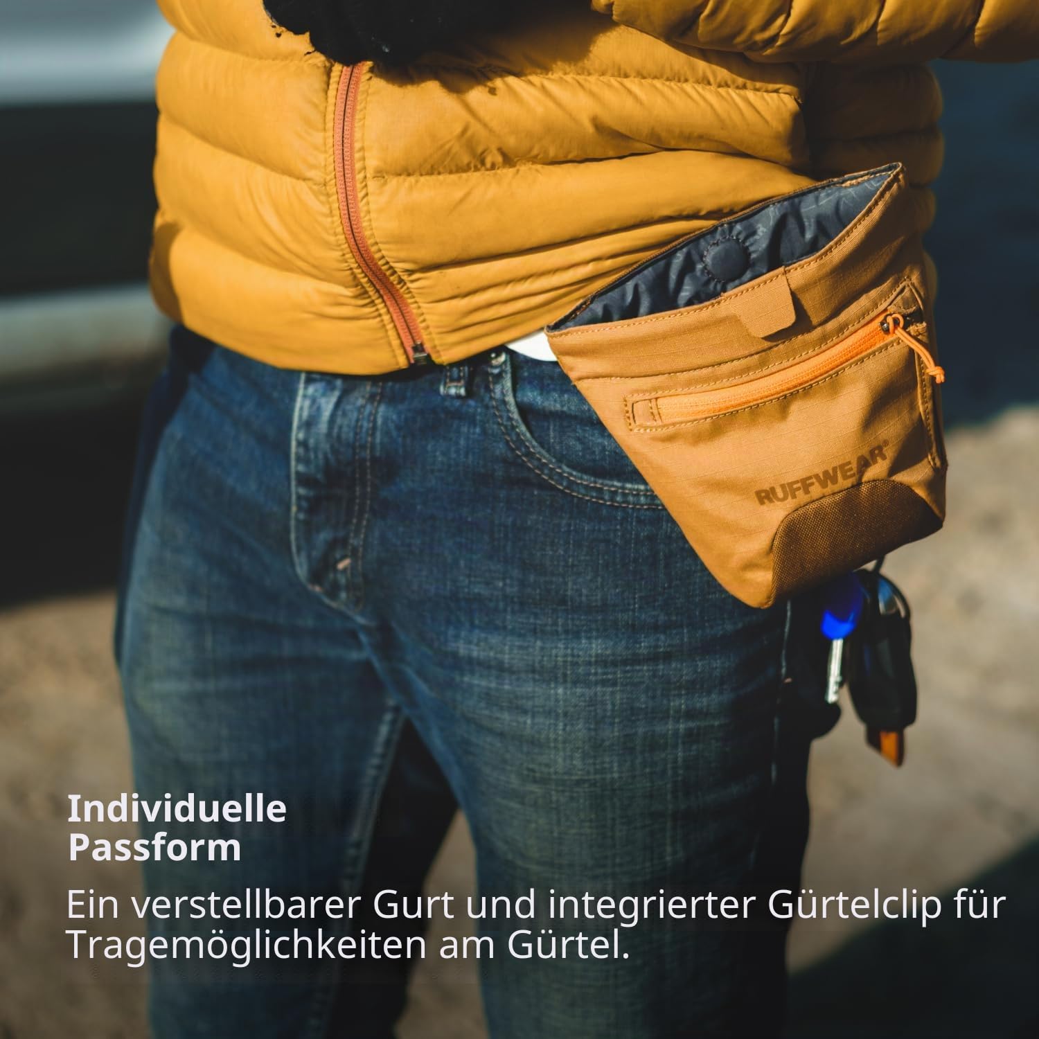 Ruffwear Treat Trader Hunde-Leckerli-Tasche, freihändig um die Taille tragbar, einhändiger Magnetverschluss, Gürtel (76,2–121,9 cm) oder Clip, wasserdichte Auskleidung in Lebensmittelqualität