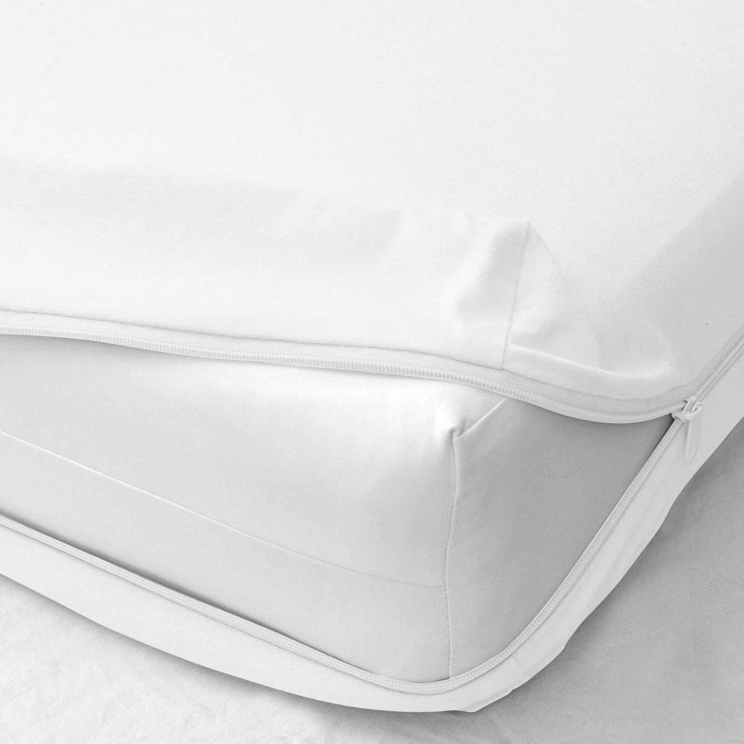 Zipper Fitted Sheet 1 Piece - 16 Inch Deep Pocket - 400 TC - 100% Egyptian Cotton Extra Long Staple Sheets - Elegant Comfort & Wrinkle Free Breatheable Sheets - White Solid, Twin-XXL Size.
