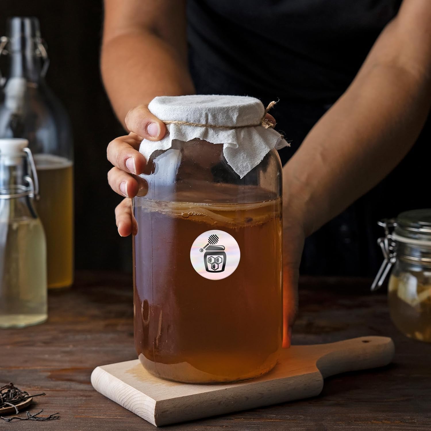 Holographic Thermal Labels Vinyl 1.5 Inch Self-Adhesive Rainbow Direct Dot Stickers Roll Waterproof Printable Circle Decals for QR Code DIY Name Tag 500 PCS - Image 6