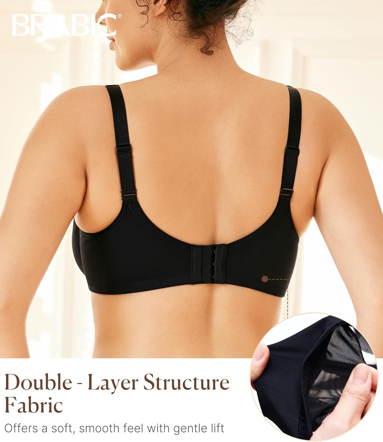 BRABIC Minimizer Bras for Women Full Coverage with Supportive Underwire Unlined Plus Size Seamless Bra for Heavy Breast - Image 3