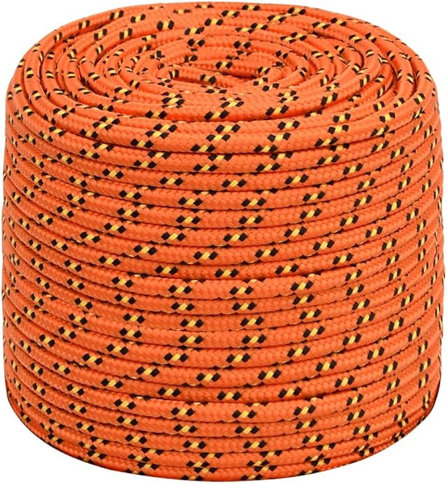 vidaXL Bootsseil Ankerleine Festmacher Tauwerk PP Leine Seil Tau Polypropylenseil Geflochten Flechtleine Orange 10mm 500m Polypropylen