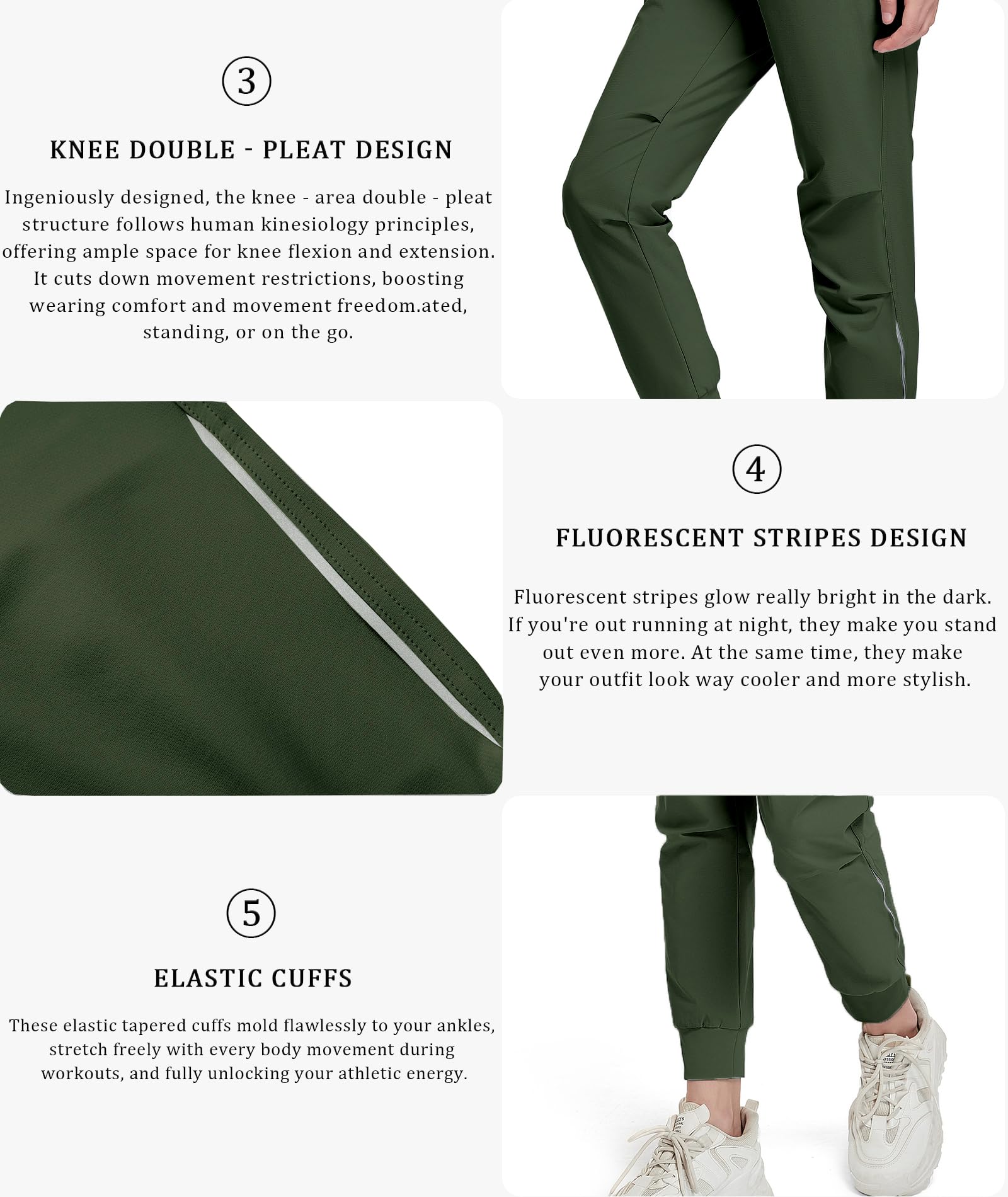 HIBETY Pantaloni da golf da donna, elasticizzati, a vita alta, leggeri, con protezione solare, ad asciugatura rapida, per lavoro e viaggi